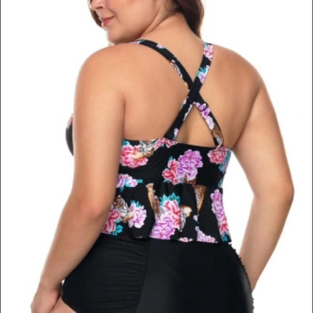 High Waisted Plus Size Bikini 2 piece Set